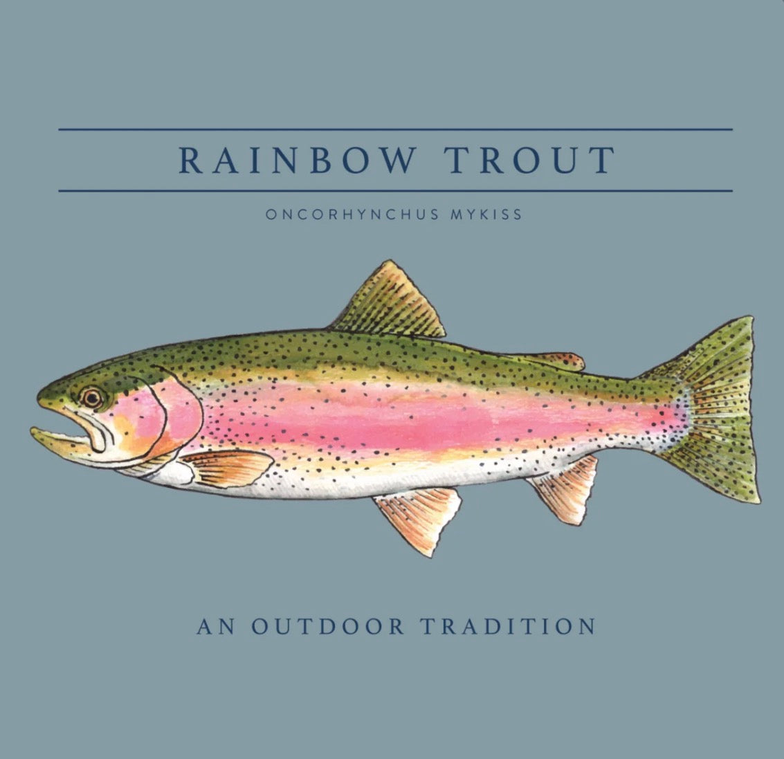 Boys' Pro Performance Long Sleeve T-shirt in Arona Blue with Rainbow Trout Art
