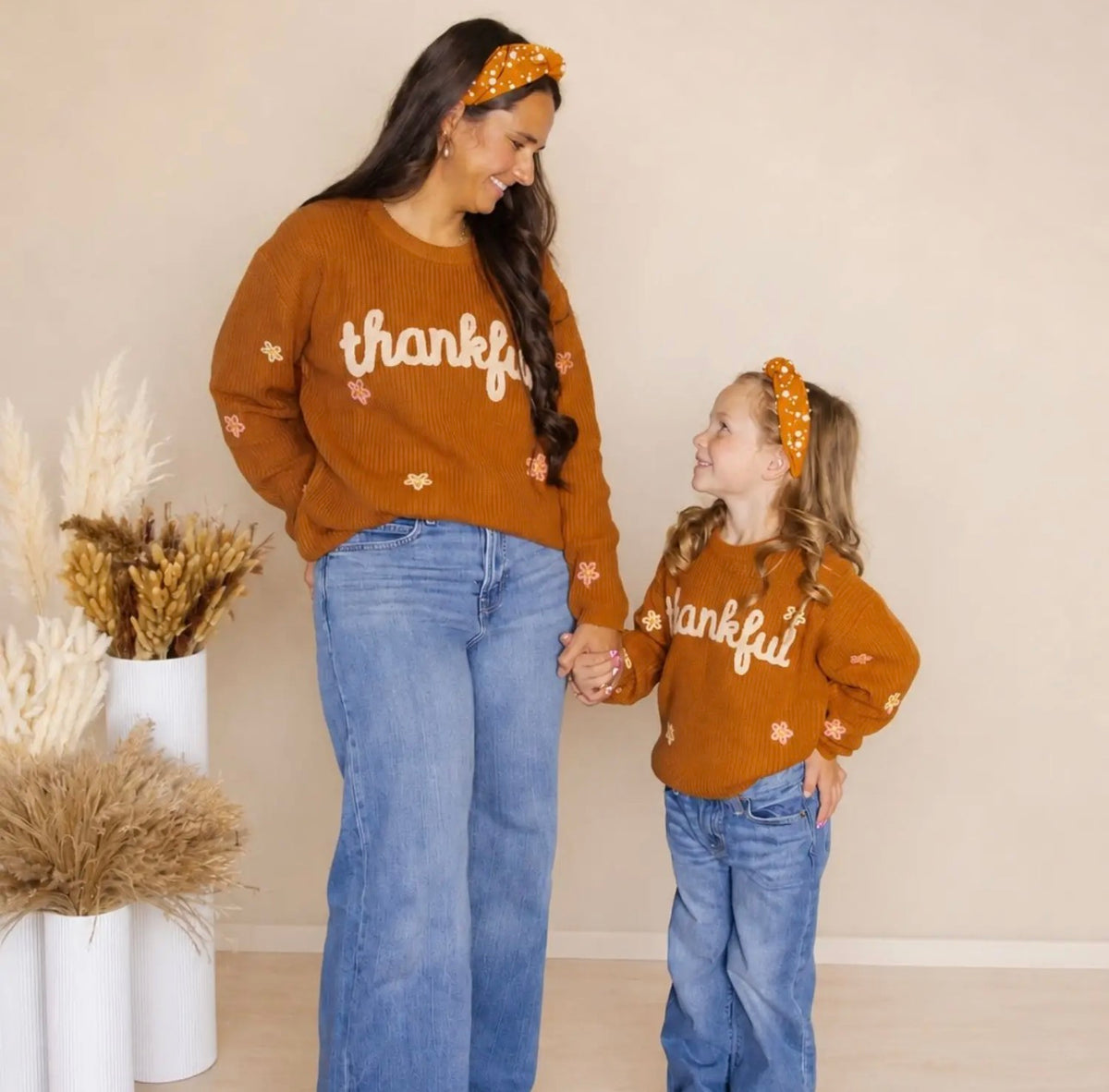 Thankful Thanksgiving Women’s Sweater (Mommy and Me)