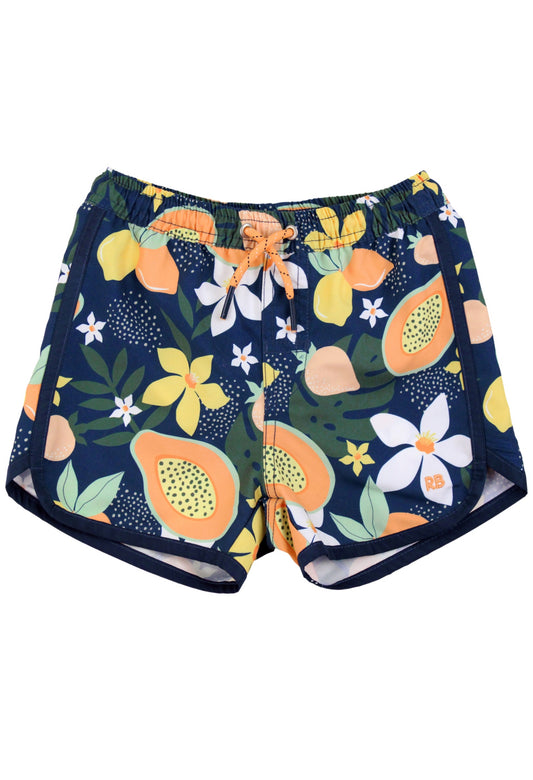 Dolphin Hem Swim Trunks-Into the Tropics