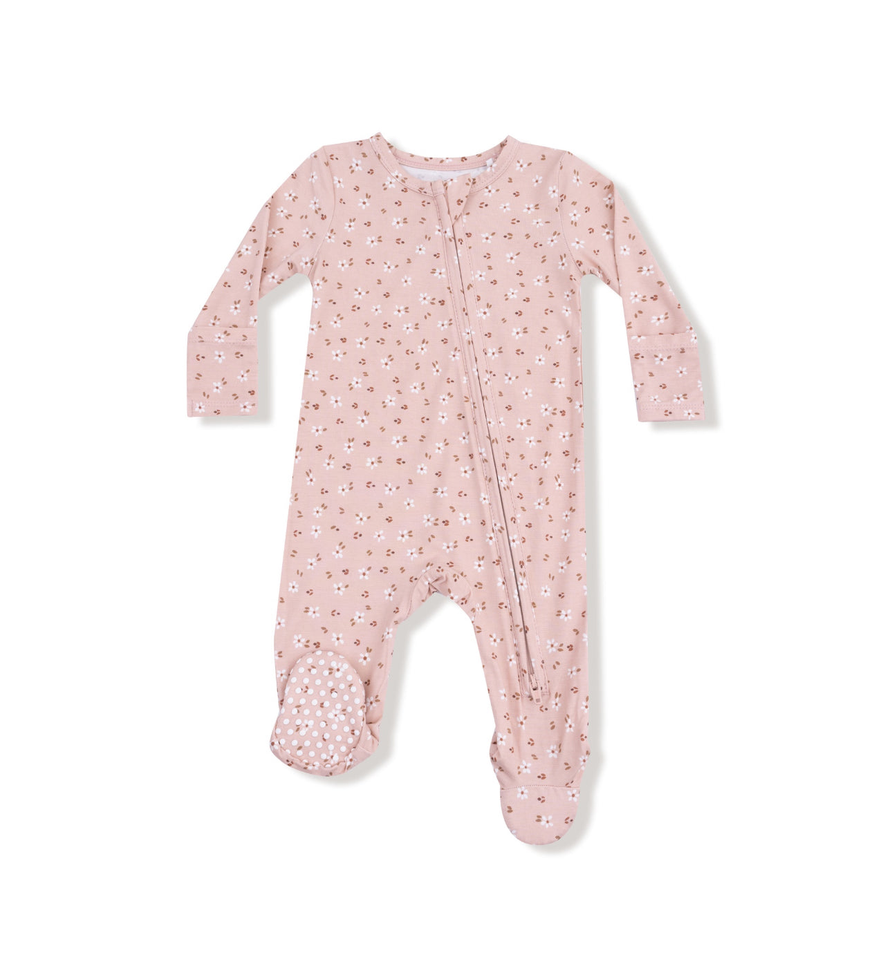 Carrie Floral-Bamboo-2 Way Zipper Footie