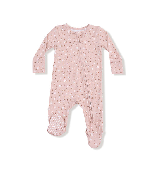 Carrie Floral-Bamboo-2 Way Zipper Footie