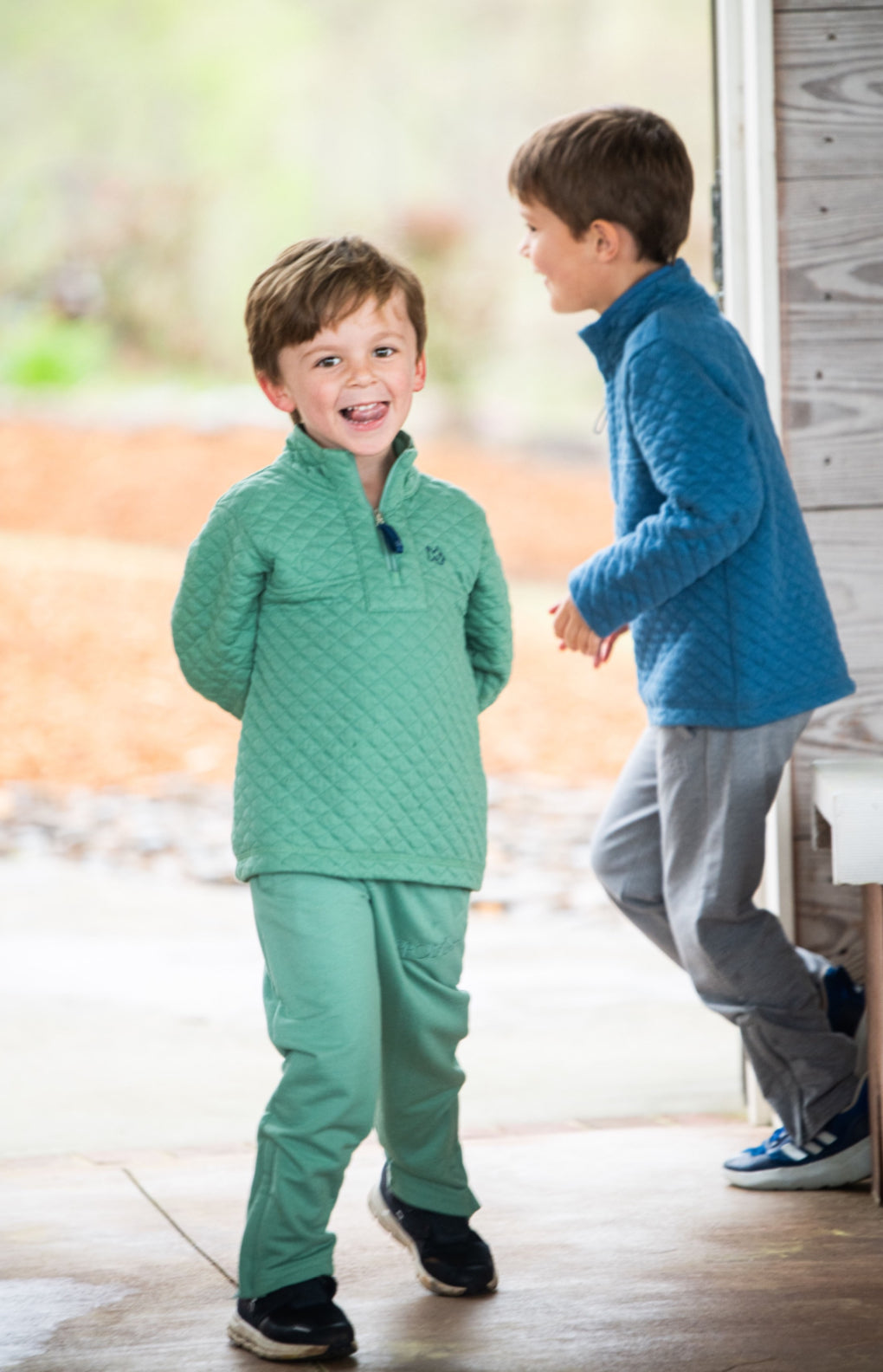 Boys Quilted Zip Pullover