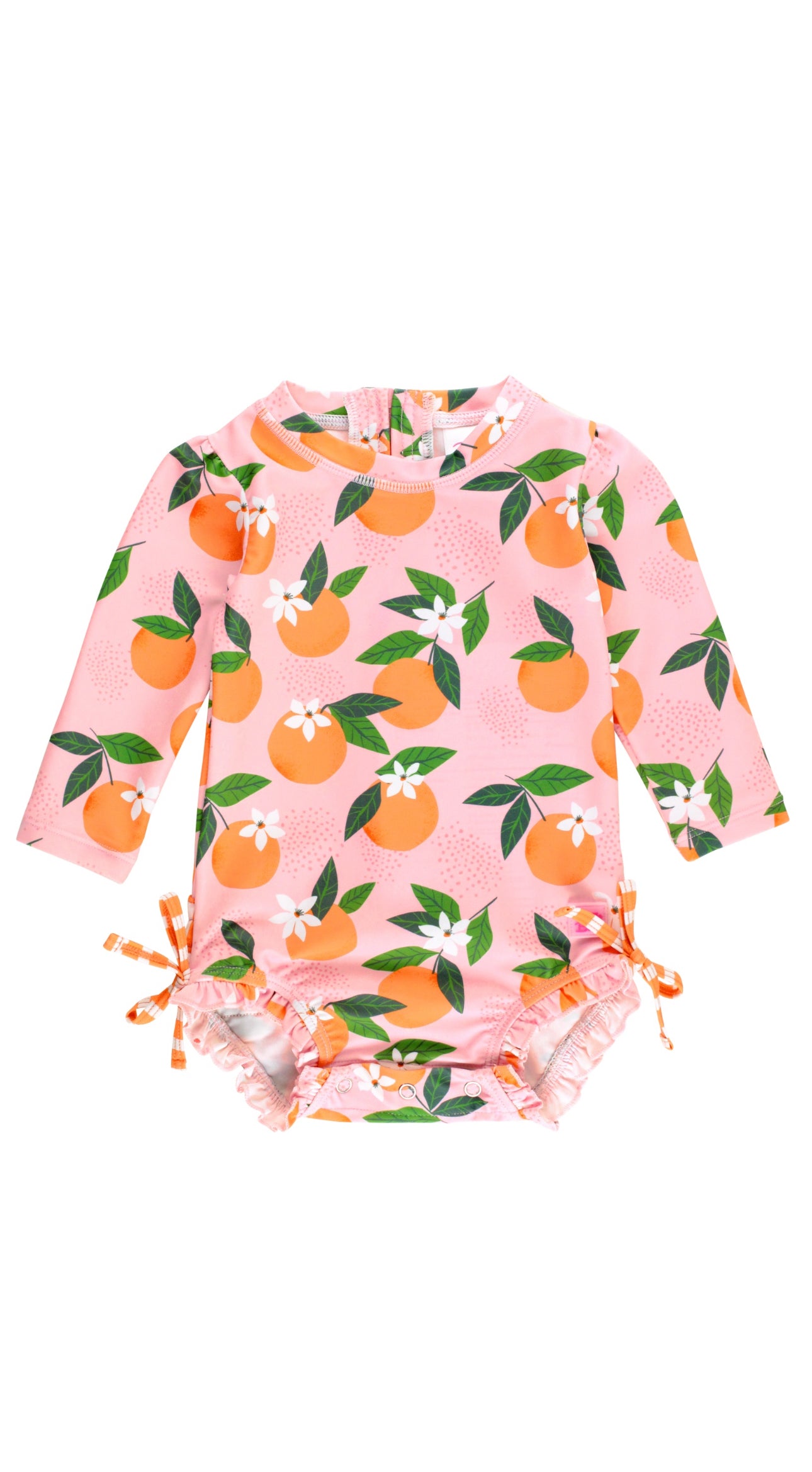 Long Sleeve One Piece Rash Guard- Orange You the Sweetest