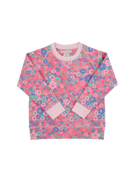 Cassidy Comfort Crewneck Girlft- Mt Paran Mini Flora, Palm Beach Pink