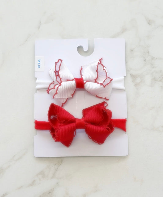 2PK MOONSTITCH BOWS W/NYL BND