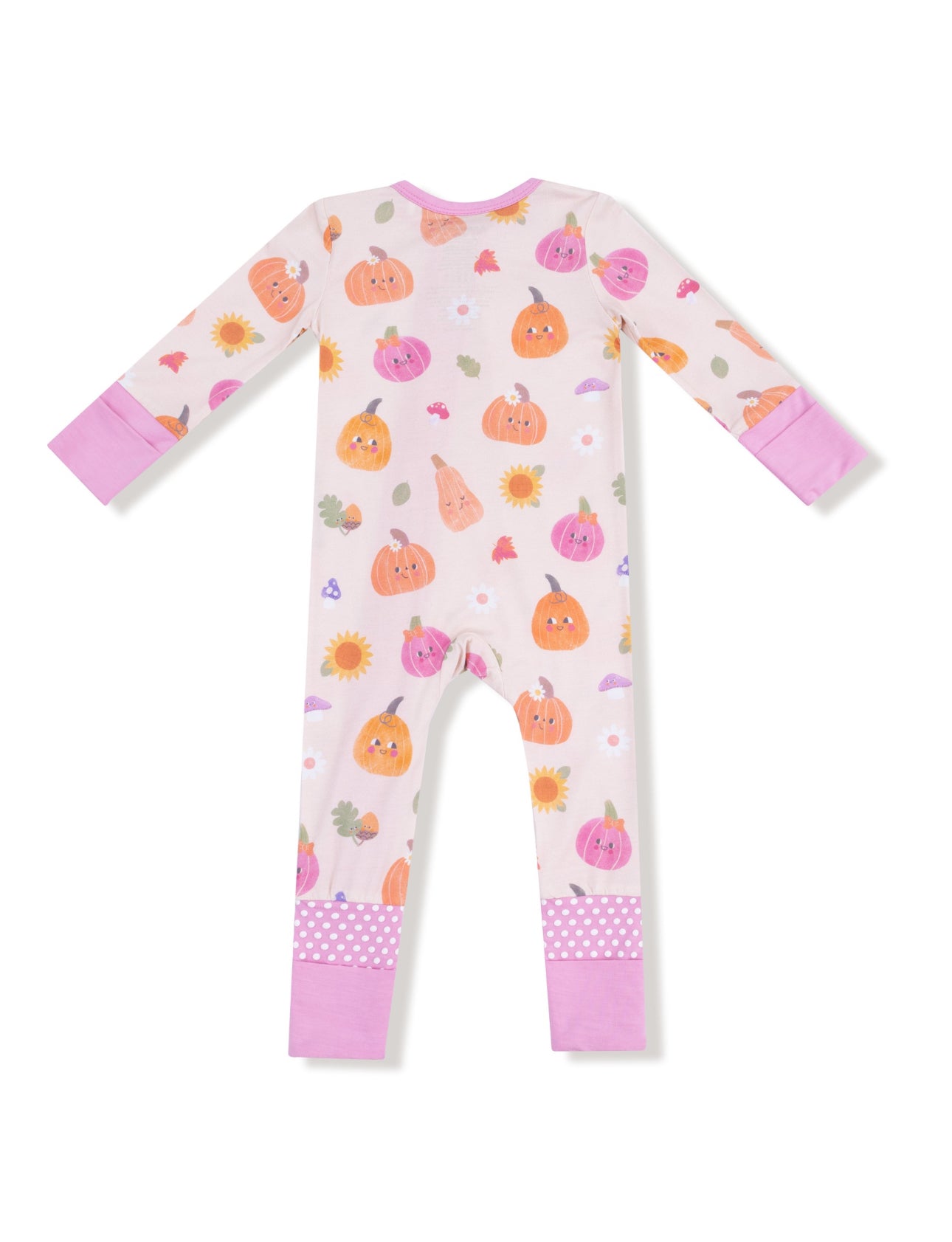 Autumn Pumpkins-Pink-2 Way Zipper Romper
