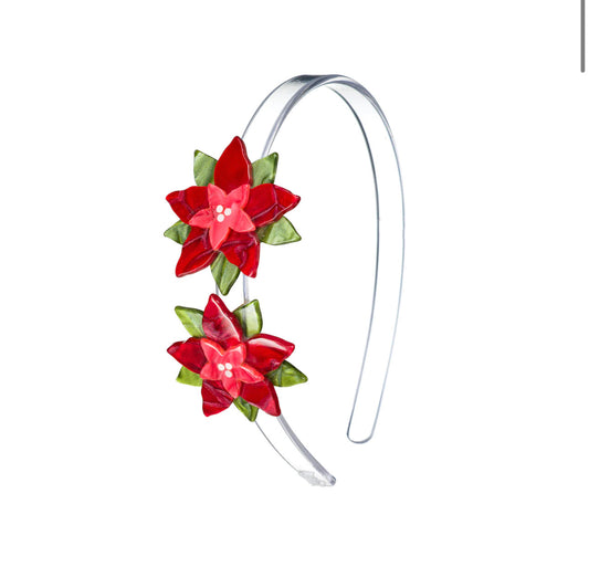 Double Poinsettia Headband