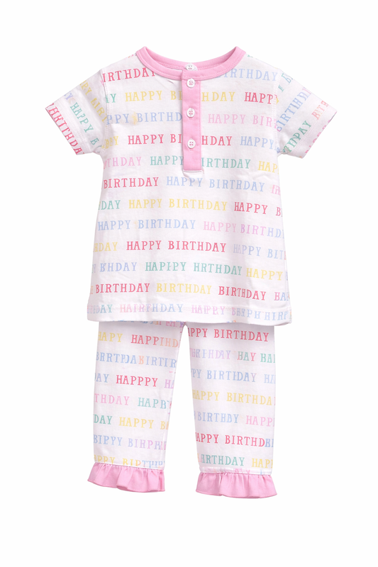 PIMA Happy Birthday Girls Pajama Set
