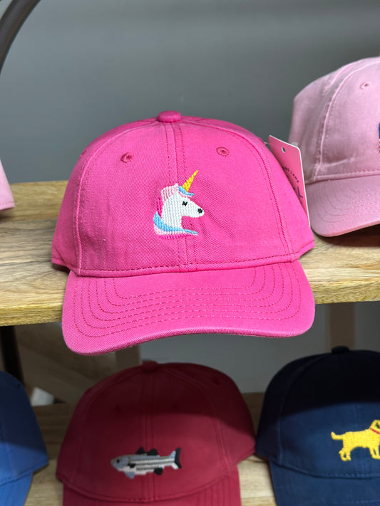 Kids Unicorn Baseball Hat-Bright Pink