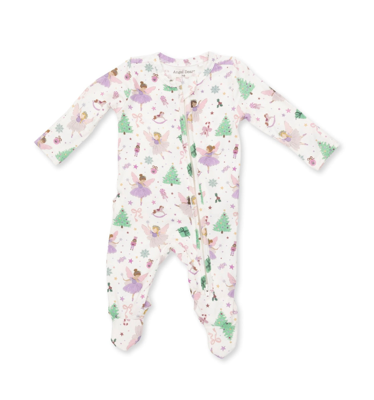 Sugar Plum Fairies- 2 Way Ruffle Back Zipper Footie