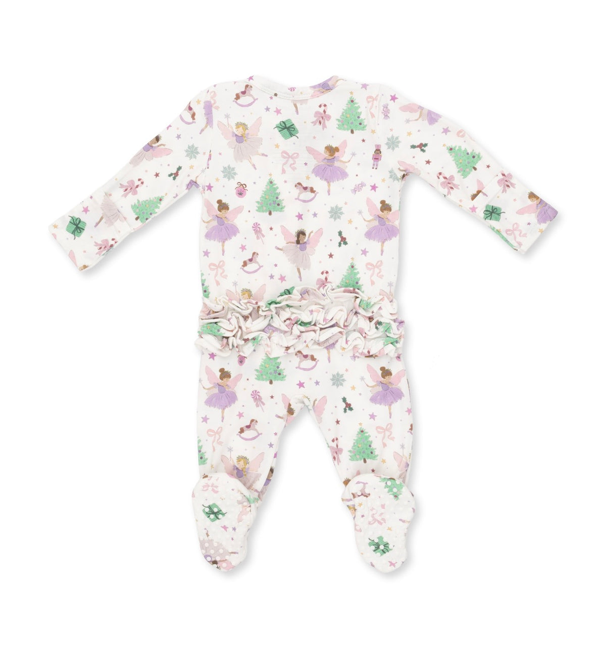 Sugar Plum Fairies- 2 Way Ruffle Back Zipper Footie