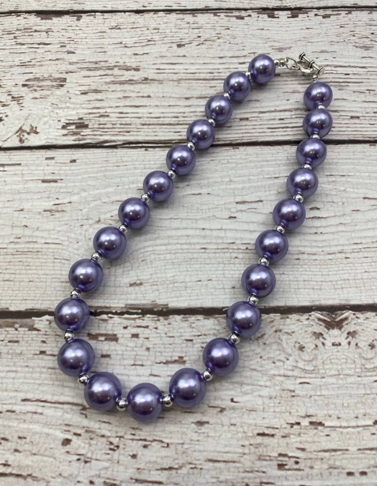 Solid Lavender Chunky Bead Necklace