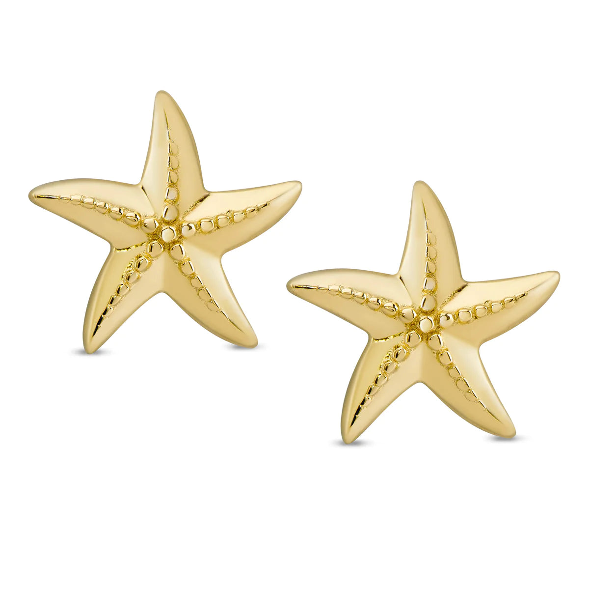 Starfish Stud Earrings in 18k Gold over Sterling Silver