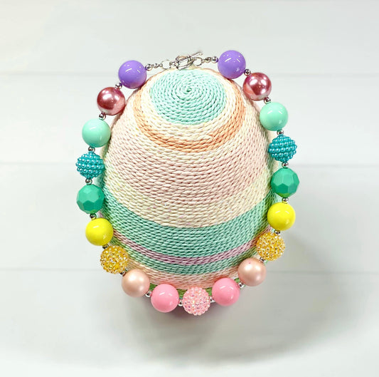 Pastel Rainbow Chunky Bead Necklace