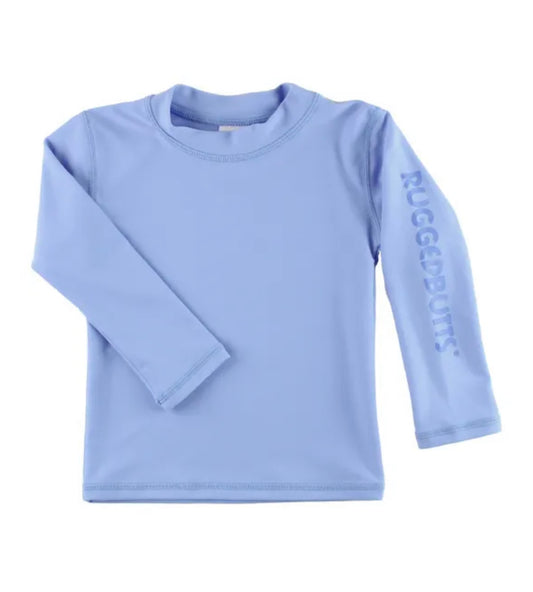 Periwinkle Blue Long Sleeve Logo Rash Guard