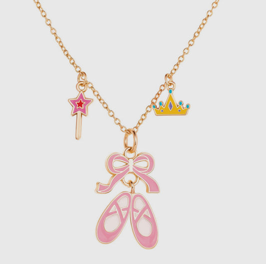 Charming Whimsy Necklace-Ballet Shoes