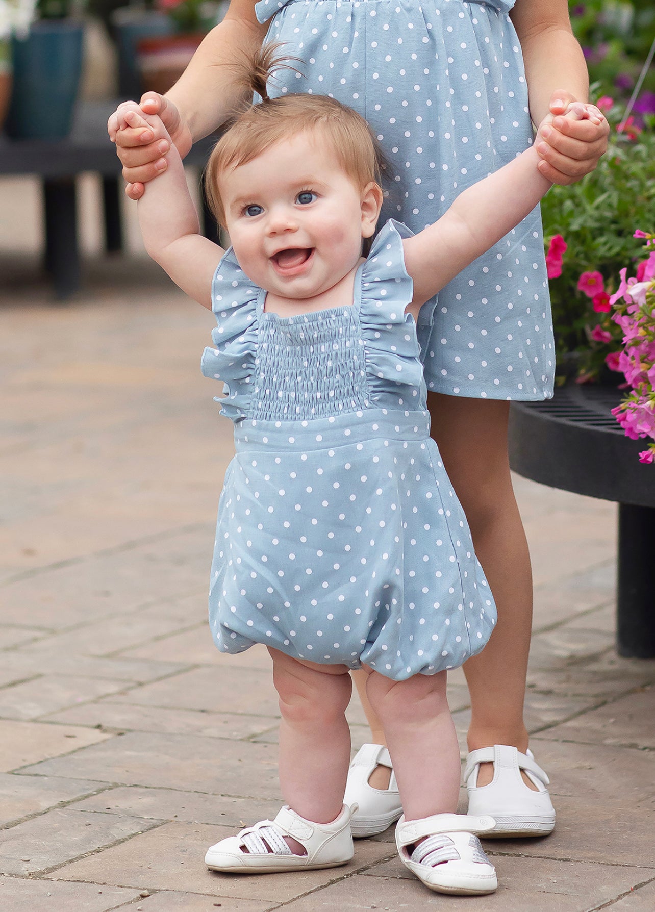 Pebble Polka-Dot Woven Romper