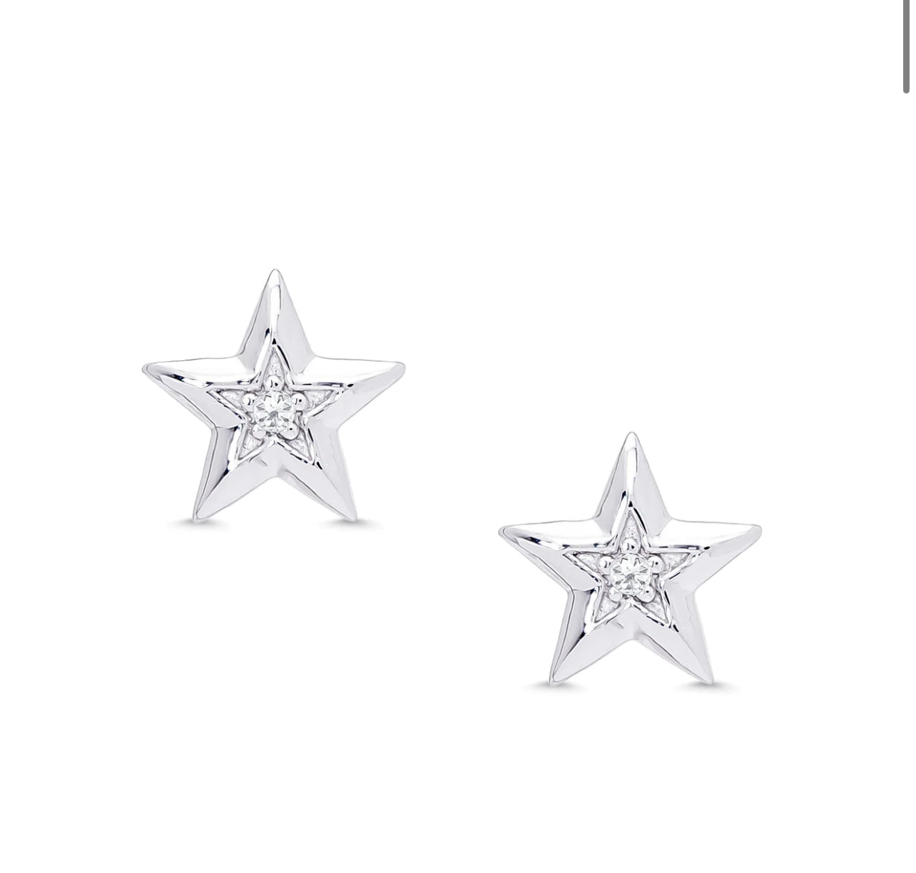 CZ Star Stud Earrings in Sterling Silver